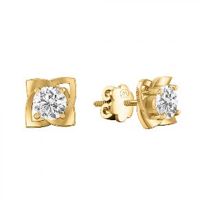 Intricate Solitaire Stud Earrings