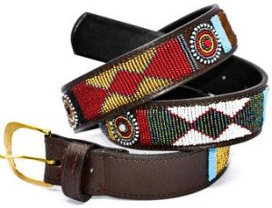 Ladies Beaded Leather Belts