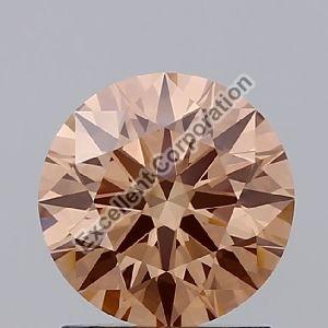 round hpht fancy brownish orange diamond