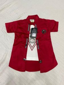 Boys Plain Shirt With T Shirt