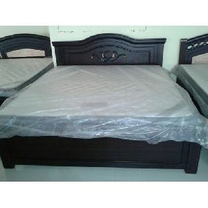 Wooden Sleigh Double Bed