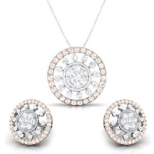 Ladies Diamond Pendant Set