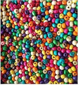 colored wooden beads