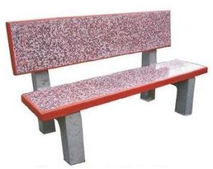 Rectangular Bench With Backrest