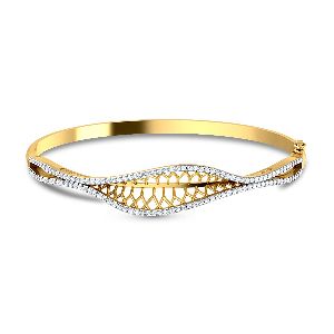 Unique Gold Diamond Bangle Bracelet In 14k Yellow Gold For Online