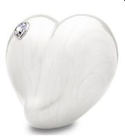 Pearl Loveheart with Swarovski Crystal Cremation Urn