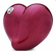 Red Love Heart with Swarovski Crystal Cremation Urn