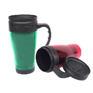 plastic travel mug
