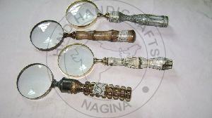 Antique Wood Brass Magnifiers