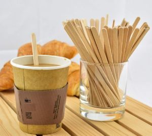 Wooden coffee stirrer