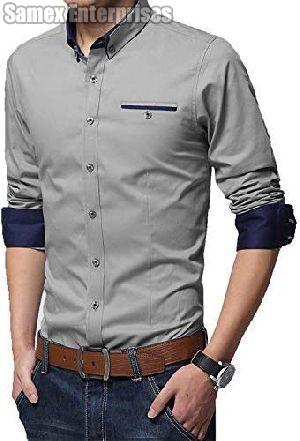 Grey N Navy Contrast Shirt
