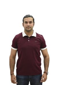 Mens Maroon Polo T-Shirt