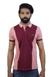 Mens Red & Pink Polo T-Shirt