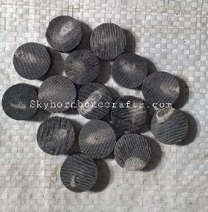 Buffalo Horn Button Blanks with White Spot