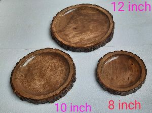 set of 3 pcs wooden chhal tray