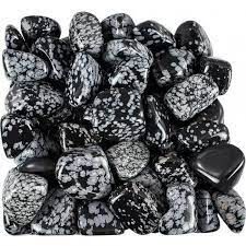 Stress Reducer Snowflake Obsidian Tumbled Stones
