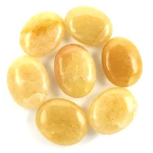 Yellow Aventurine Oval Shaped Loose Palm Stones