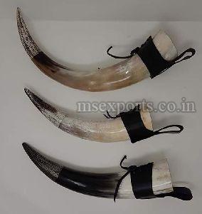 Viking Drinking Horn with Leather Belt Hanger