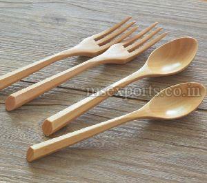 Wooden Fork & Spoon Set