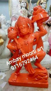 Red Stone Hanuman Statue