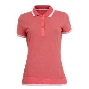 Women 100% Cotton Polo T-Shirt