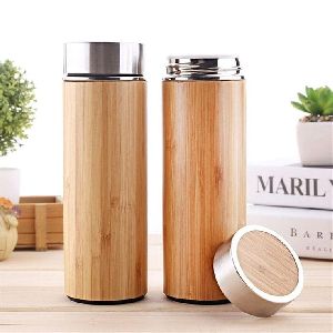 Reusable Bamboo Steel Thermo Flask