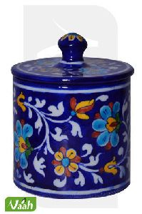 Blue Pottery Cotton Box