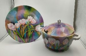 Set of serving Tureen and serving platter.