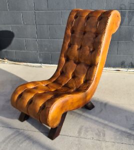 Leather high back chair