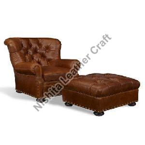 Leather Single Seater Sofa and Table Set