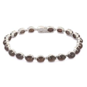 Cats Eye Adjustable 18K White Gold Bracelet