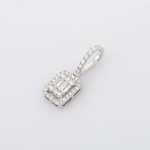 Diamond Solitaire 14K White Gold Pendant