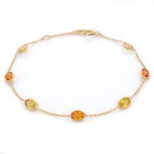 Multi Sapphire 18K Yellow Gold Bracelet