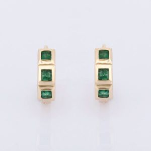 Natural Emerald 14K Yellow Gold Bali