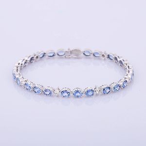 Precious Blue Sapphire 18K Yellow Gold Bracelet