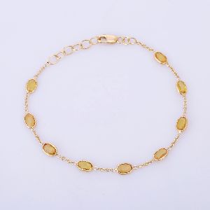 Precious Yellow Sapphire 18K Yellow Gold Bracelet