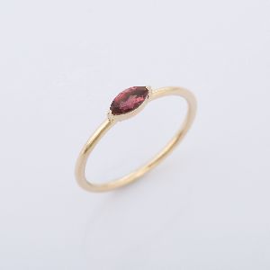 Solitaire Tourmaline 14K Yellow Gold Ring
