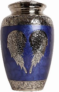 Brass Cremation Urns Wing Dark Blue
