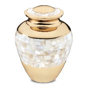 Mother of Pearl Brass Urn