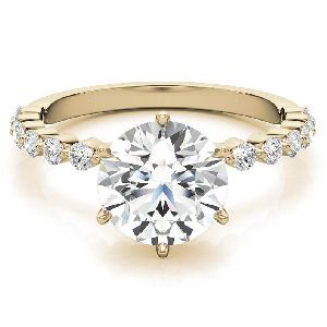 1 Carat Round Cut Moissanite Ring