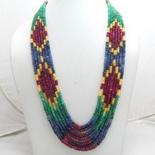 Natural Multi Color Sapphire Faceted Beads