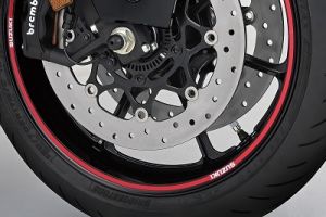 Red & Clear Wheel Decals with Suzuki Logo