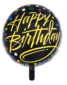 hippity hop happy birthday printed gold star foil balloon