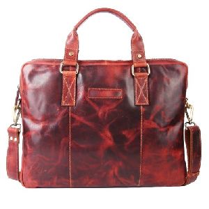 Two Tone Leather Laptop Bag