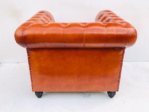 Single Seater Leather Chesterfield Sofa