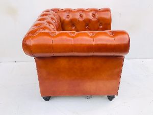 Single Seater Leather Chesterfield Sofa