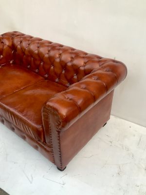 Two Seater Leather Chesterfield Sofa