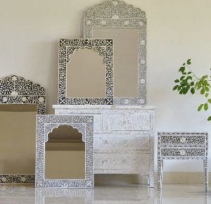 Bone Inlay Mirror Frame