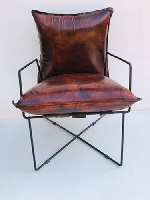 Iron Leather Lounge Chair