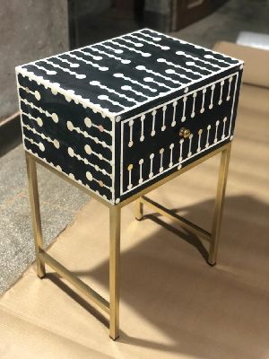 Bone Inlay Bedside Table